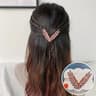 Luxury Crystal V Shape Hair Clip For Women 11