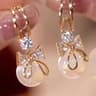 Elegant Pearl Crystal Tassel Earrings 4