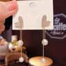 Elegant Pearl Crystal Tassel Earrings 7