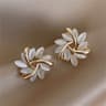 Exquisite Opal Flower Stud Earrings With Pearl And Crystal Accent 7