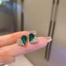 Crystal Heart Stud Earrings For Women Sparkle Charm Jewelry 7