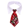 Christmas Plaid Necktie For Pets Warm Adjustable Holiday Outfit 6