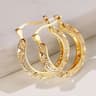 Hollow Out Pattern Hoop Earrings For Women Modern Metal U Shape Circle Style 7