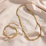 Gold Plated Waterproof Braided Herringbone Chain Necklace And Bracelet Set For Women 8