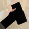 Plush Knitted Fingerless Winter Gloves Soft Warm Wrist Mittens 7