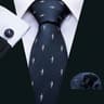Stylish Purple Silk Tie Set For Men With Pocket Square And Cufflinks For Formal Occasions 14