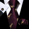 Stylish Purple Silk Tie Set For Men With Pocket Square And Cufflinks For Formal Occasions 28