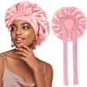 Satin Sleeping Bonnet With Stretchy Tie Band Adjustable Hair Cover For Women 10