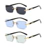 Clear View Rimless Rectangle Sunglasses For Men And Women 19
