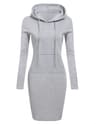 Womens Hooded Dress With Long Sleeves And Cozy Autumn Styling 8