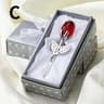 Crystal Glass Rose Figurine Decorative Ornament 11