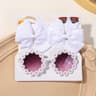 Kids Retro Flower Hairclip Set With Sunglasses Accessories 3 Piece Set 9