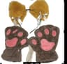 Adorable Cat Paw Gloves And Ear Headwear Set For Cute Winter Style 12