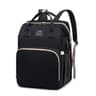 Large Capacity Mom Travel Backpack Diaper Bag With Portable Folding Crib Bed 7