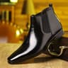 Men Genuine Leather Chelsea Boots Thick Sole Ankle Shoes 3
