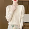 Pure Merino Wool O Neck Pullover Elegant Cashmere Feel Winter Sweater For Women 6