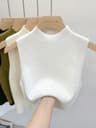 Slim Fit Knitted Tank Top Sleeveless Short Pullover Sweater For Women 9