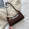 Elegant Alligator Pattern PU Leather Underarm Handbag Small Retro Messenger Bag For Women 14