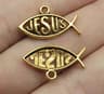 Vintage Hollow Jesus Fish Key Chain Charms For Jewelry Making 6