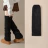 Women Coral Fleece Thermal Knee High Socks 8