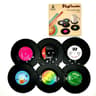 6 Piece Retro Vinyl Record Coaster Set With Storage Rack 6