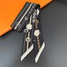 French Elegant Black And White Silk Ribbon Scarf 6