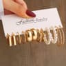 Vintage Gold Geometry Pearl Earring Set 6