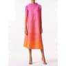 Gradient Pleated High Fashion Mid Calf Dress 5