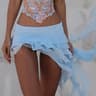 Y2K Irregular Ruffled Fringe Mini Skirt 7