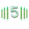7Piece Green Digital Cake Candle Set 8