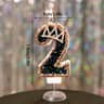 Black Diamond Crown Digital Birthday Candle 8