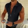 Urban Flex Sleeveless Hoodie Vest For Men Slim Fit Zip Up Workout Shirt 1