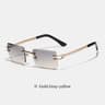 Rimless Square Sunglasses With Diamond Cut Lenses For Men  Women 6