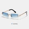 Rimless Square Sunglasses With Diamond Cut Lenses For Men  Women 5
