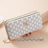 Dual Zip Long Clutch Wallet With Wristlet Strap Card Holder For Women  Men 3