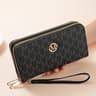 Dual Zip Long Clutch Wallet With Wristlet Strap Card Holder For Women  Men 4