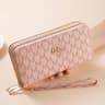 Dual Zip Long Clutch Wallet With Wristlet Strap Card Holder For Women  Men 6