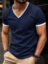 Mens Quick Dry V Neck Running T Shirt Breathable Lightweight Gym Tee 0