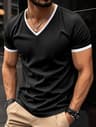 Mens Quick Dry V Neck Running T Shirt Breathable Lightweight Gym Tee 1