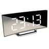 Glow View LED Digital Alarm Clock With Mirror Display Large Display Clock  USB Powered Design 6