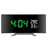 Curved LED Digital Alarm Clock With Temperature  Humidity Display For Bedroom And Office 9
