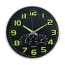 Glow In The Dark Silent Wall Clock With Temperature  Humidity Display For Bedroom And Living Room 6