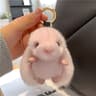 Cute Rabbit Keychain Ring Fluffy Pom Pom Bunny Charm Bag Pendant Gift 4