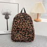 Plush Leopard Backpack Cute School Bag Large Capacity Animal Backpack For Teens Students 4