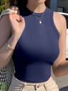 Womens Minimalist Sleeveless Camisole Top Casual Summer Tank Top 3