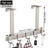 Adjustable Over Door Hooks Hook Metal Organizer Rack For Clothes Towels And Hats 5