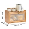 Bamboo Bread Box With Acrylic Door Large Capacity Kitchen Countertop Organizers 7