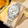 Elegant Automatic Mechanical Watch For Women With Grey Double Scale Dial Waterproof Date 9