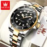 Luxury Mens Quartz Watch With Rotating Bezel Auto Date Waterproof Leather Strap 10