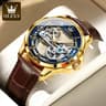Automatic Mechanical Skeleton Watch For Men Transparent Dial Waterproof Luxury Wristwatch 7